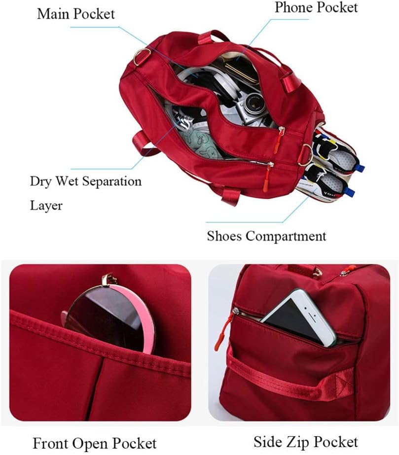 KARRESLY Sports Gym Bag for Women or Men Travel Duffel Bag with Wet Pocket and Shoes Compartment for Training Swim Yoga(Light purple) free size