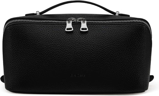 EACHY Makeup Bag,Large Capacity Travel Makeup Bag,Waterproof Portable Open Flat Toiletry Bag Cosmetic Bag with Divider and Handle