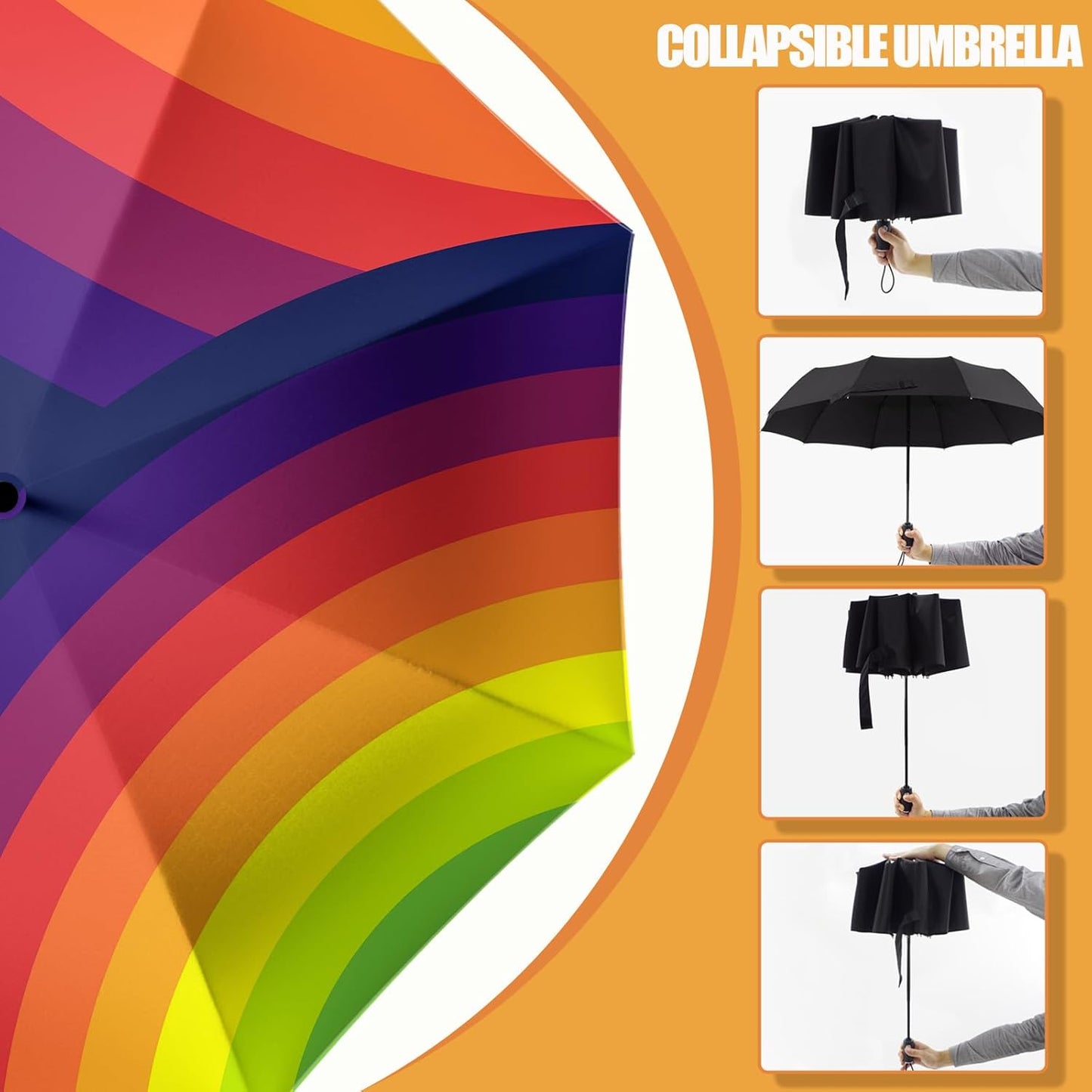 Small Compact Travel Automatic Folding Umbrella for Women, Portable Lightweight, Rain, Wind, UV Sun Shade