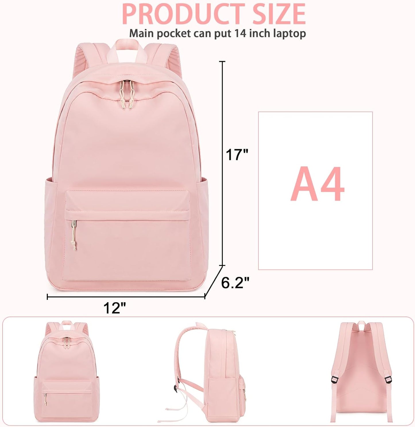 LEDAOU School Backpack Teen Girls Lightweight Bookbag Elementary Middle School Backpacks College Laptop Bag Travel Daypack