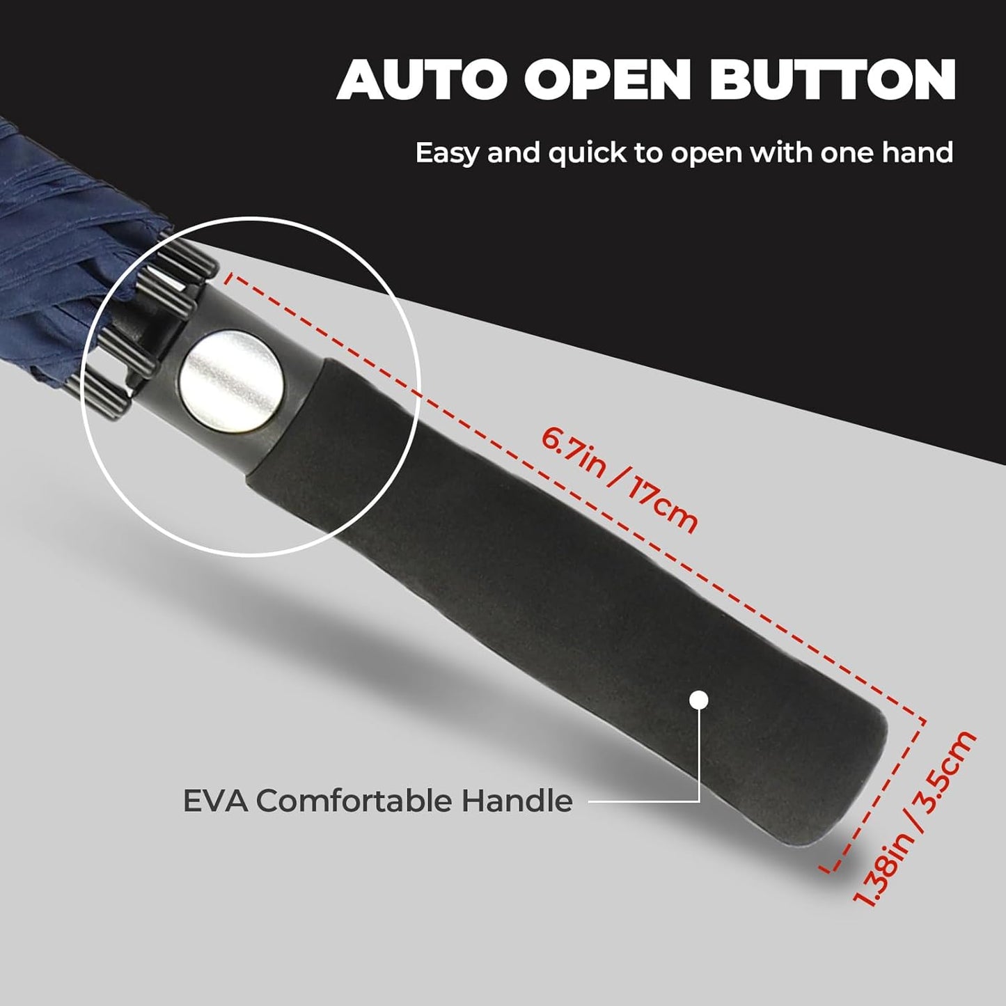 Automatic Open Golf Umbrella, 54/62/68/72 inch Extra Large Oversize Double Canopy Vented Stick Umbrellas, Windproof Waterproof Umbrella for Men And Women