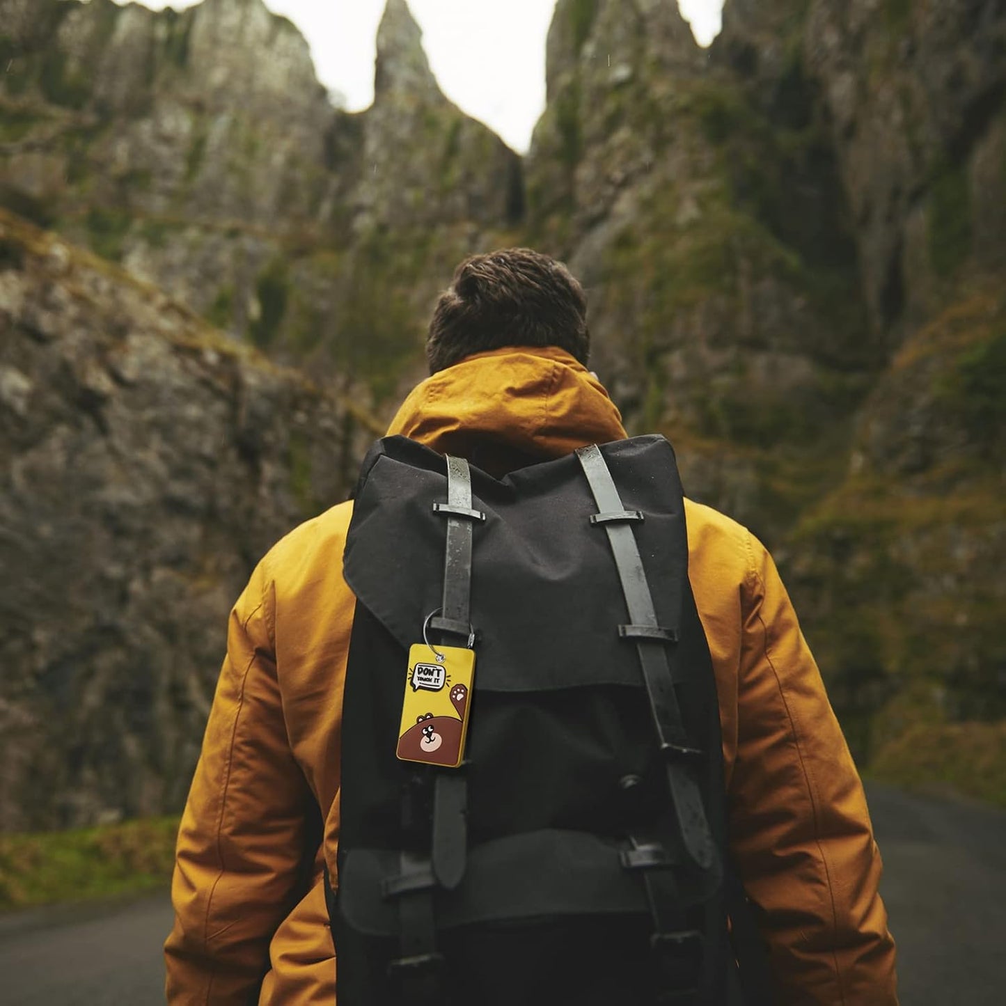 1pcs 2303 Bright Silicone Luggage tag (Yellow)