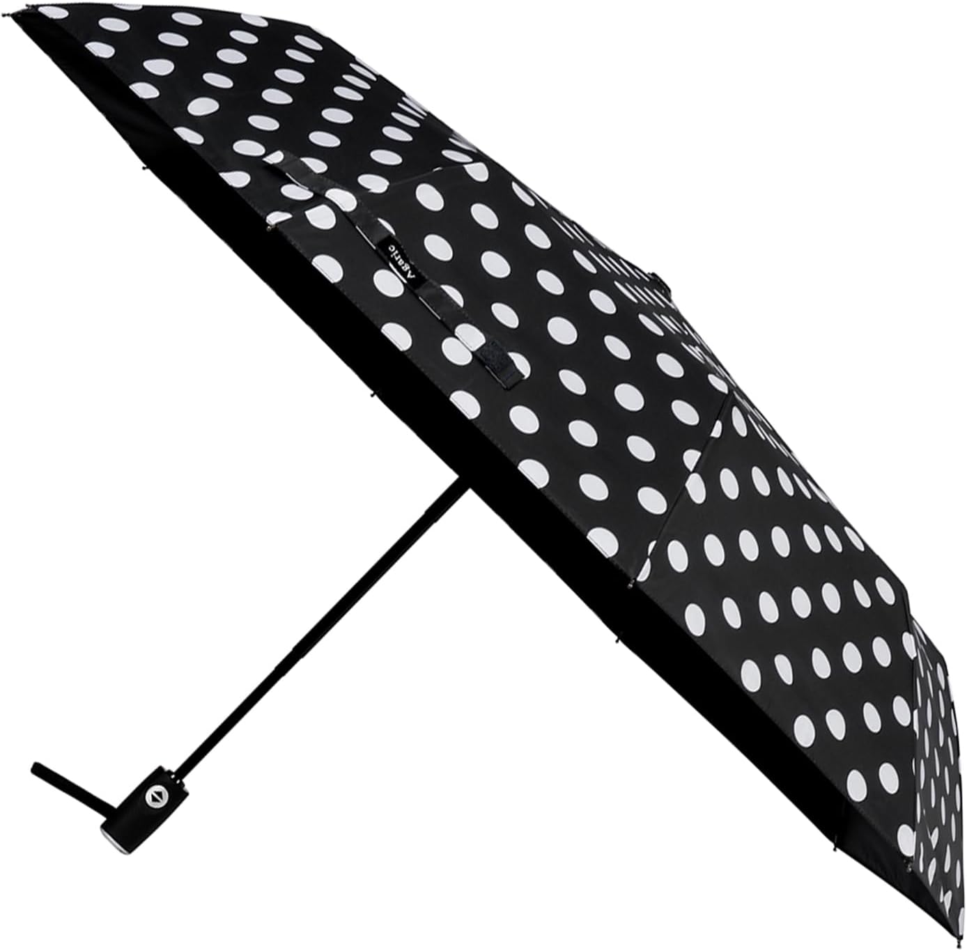 Agaric Cute Polka Dots Large Travel Umbrella for Rain & Sun, 46” UV Protection Auto Open Close Waterproof Folding Umbrella Windproof Compact Umbrella