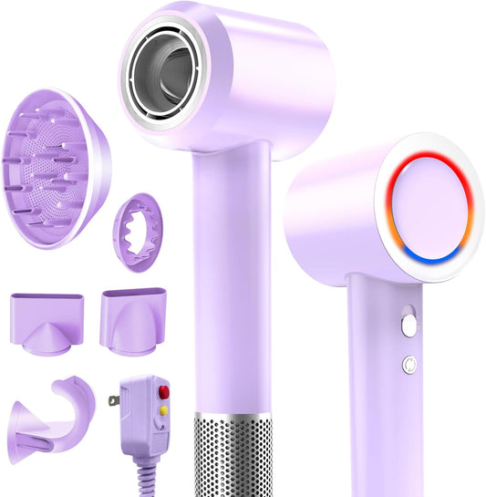 Hair Dryer, 1800W Fast Drying Blow Dryer with 160,000 RPM High-Speed Brushless Motor Low Noise Hairdryer with Magnetic Attachments for Home Salon Travel