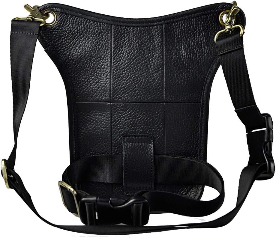 Leather Waist Pack Drop Leg Bag for Men Women Belt Bumbag Multi-Purpose Motorcycle Bike Outdoor Sports Tactical Cycling Riding Hiking Camping Pouch