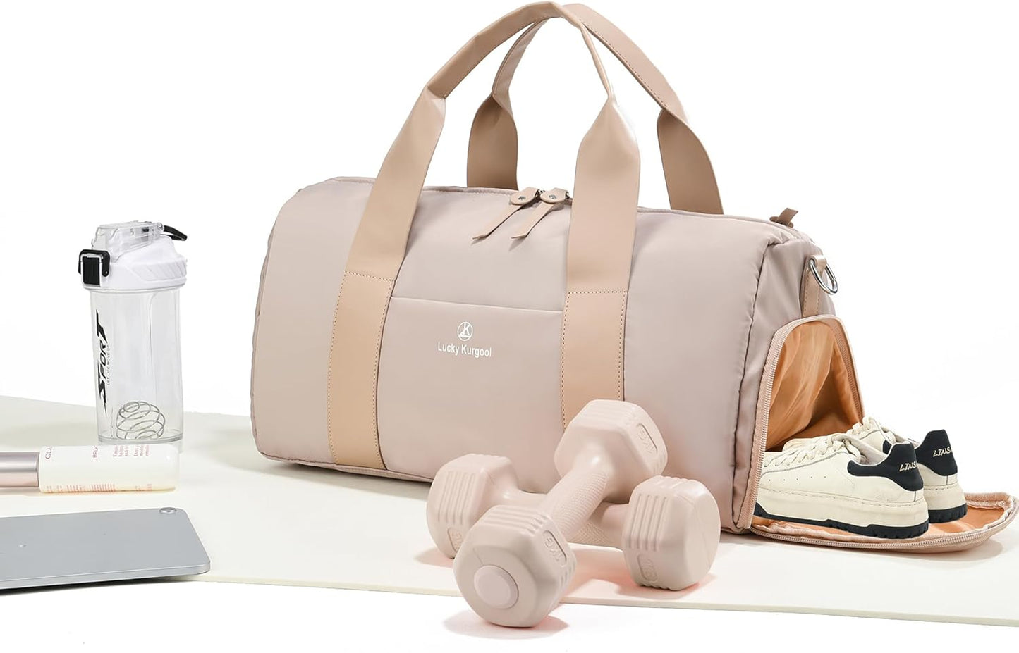 Gym Bag for Women, Duffle Bag for Travel with Shoe Compartment and Wet Pocket, Lightweight Carry on Weekender Duffel Bags, Water Resistant