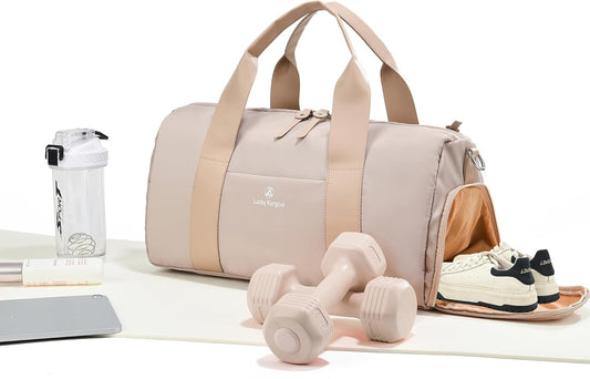 Gym Bag for Women, Duffle Bag for Travel with Shoe Compartment and Wet Pocket, Lightweight Carry on Weekender Duffel Bags, Water Resistant