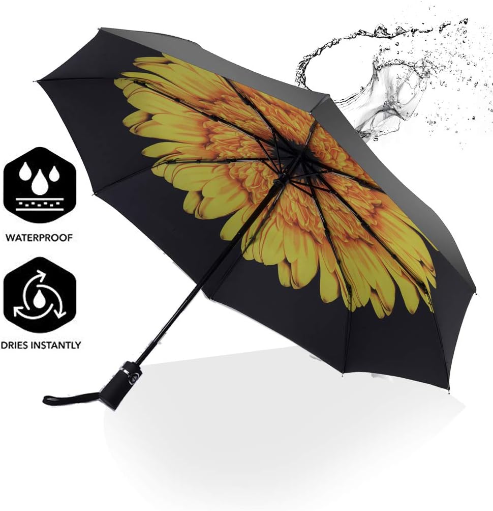 SY COMPACT Travel Umbrella Windproof Factory outlet Compact Automatic Umbrellas for Rain Compact Small UV Sun Protection Umbrella Durable Waterproof Lightweight-Fits Backpack Car Purse