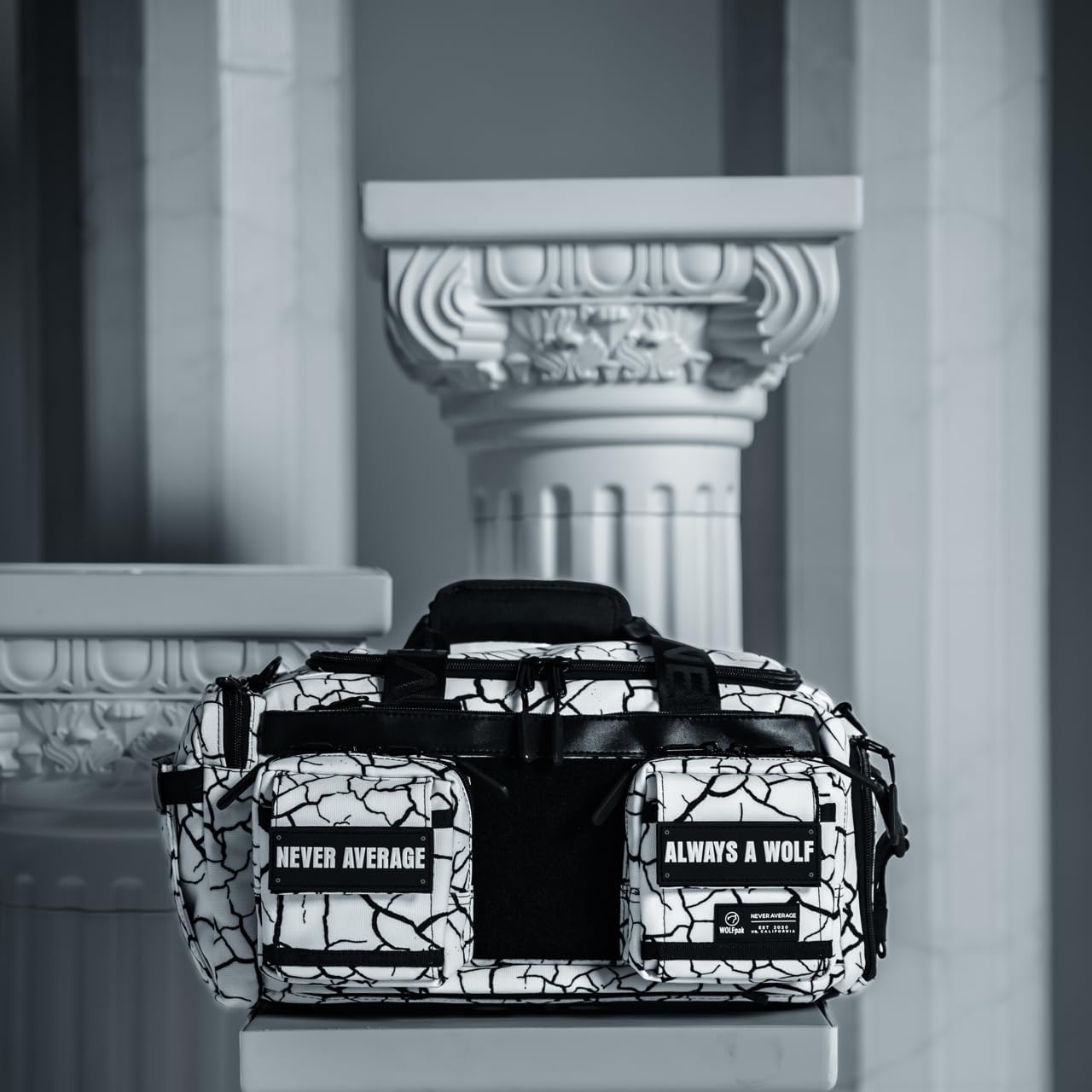 WOLFpak 20L Mini Duffle Bag for Gym & Travel | Waterproof Carry-On Weekender Bag with Shoe Compartment, Hard Bottom, and Tactical Molle System (Part 2: The Reign)