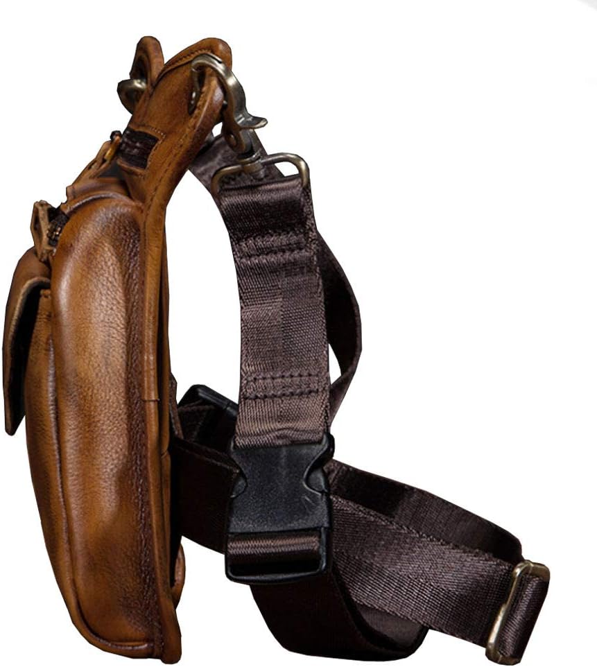 Leather Waist Pack Drop Leg Bag for Men Women Belt Bumbag Multi-Purpose Motorcycle Bike Outdoor Sports Tactical Cycling Riding Hiking Camping Pouch