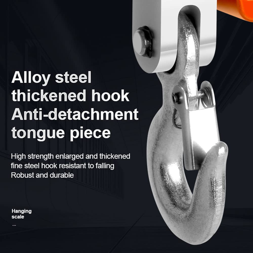 1100LBS Hanging Weight Scale Industrial Heavy Duty with Accurate Sensor Digital, Professional for Farm, Hunting, Bow Draw Weight, Big Fish & Hoyer Lift Orange