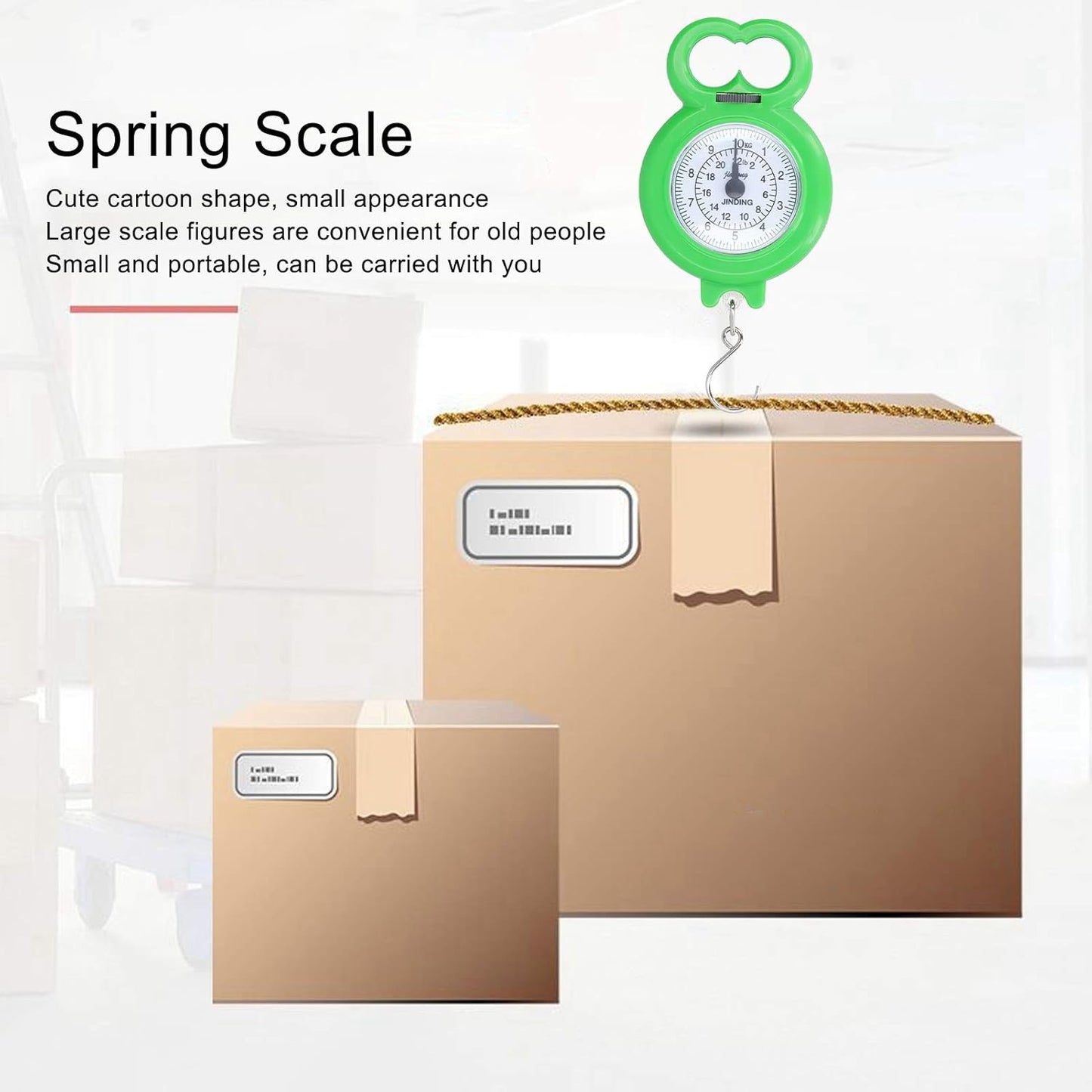 10kg/22lbs Hanging Scale, Portable Mini Spring Scale, Double Scale Mechanical Weighing Scale, Food Scale for Grocery Shopping, Travel, Fishing, Camping, Kitchen Use (Green)