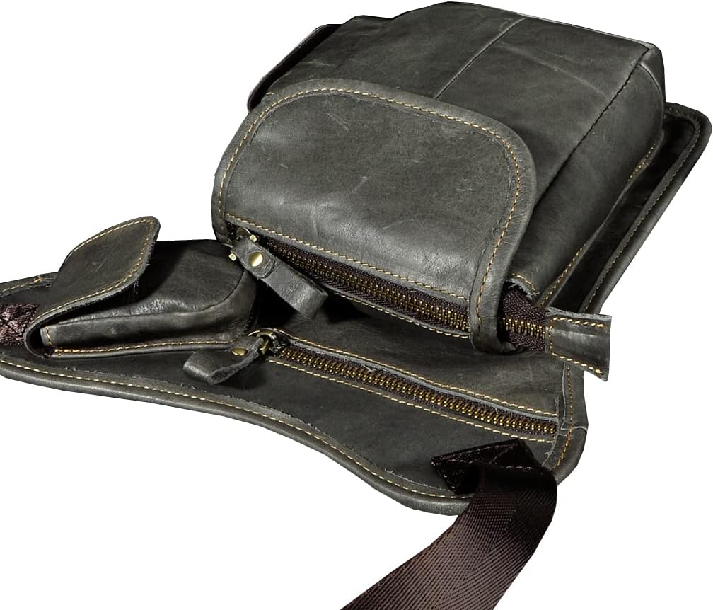 Leather Waist Pack Drop Leg Bag for Men Women Belt Bumbag Multi-Purpose Motorcycle Bike Outdoor Sports Tactical Cycling Riding Hiking Camping Pouch