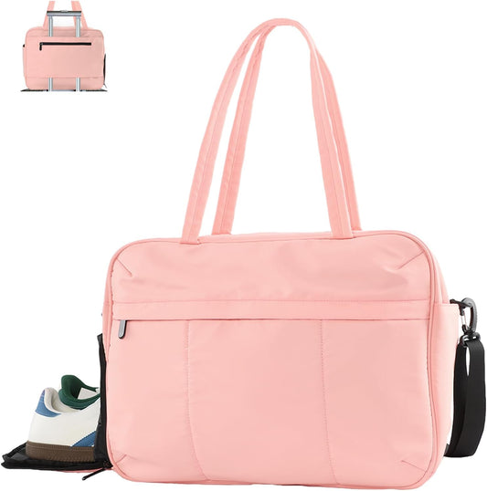 U+U Gym Bag for Women, Duffle Bag with Shoe Compartment Travel Carry on Weekender Bag, Personal Item Travel Bag for Overnight, Water Resistant