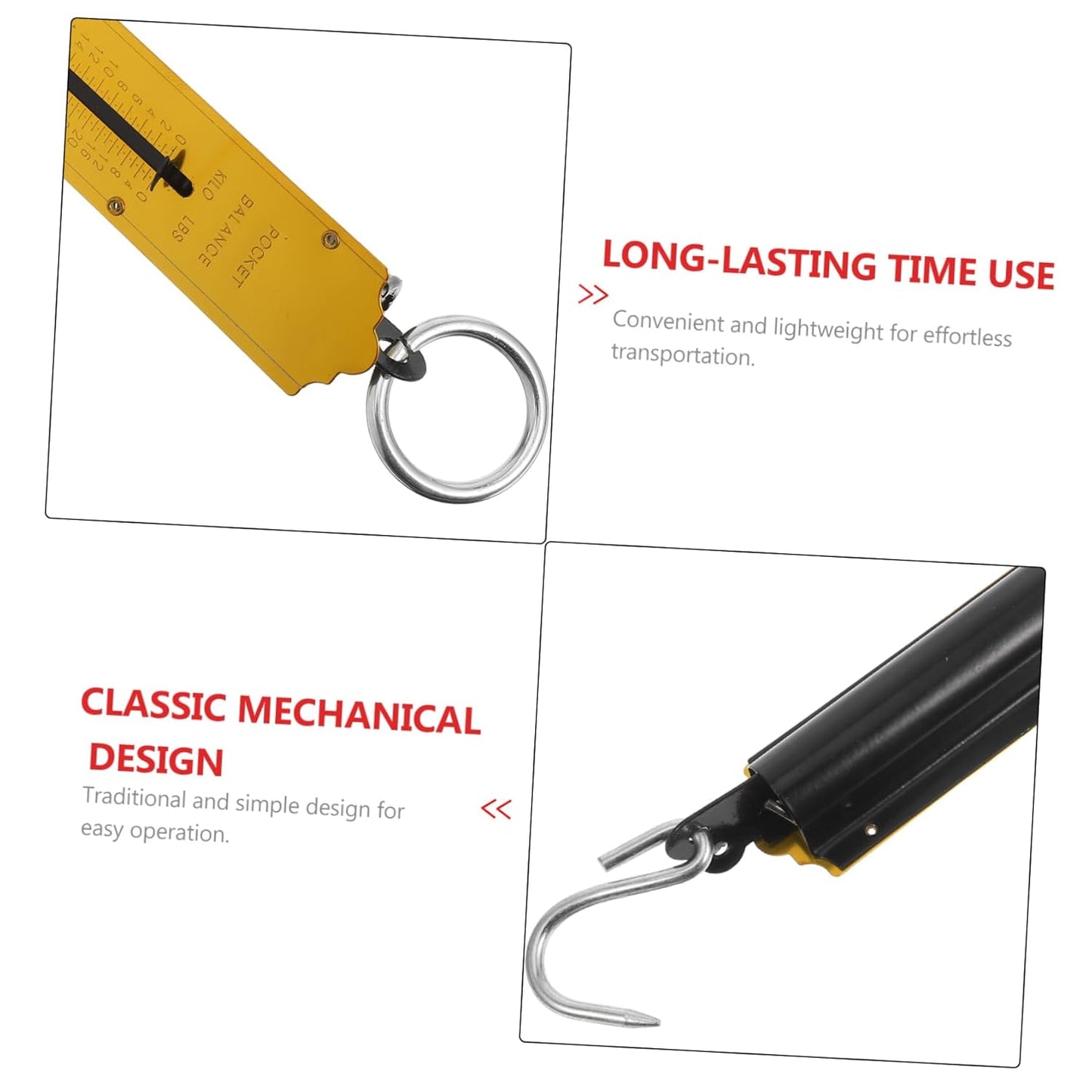 KICHOUSE Compact Handheld Spring Scale for Weighing Fish and Vegetables High Precision Portable Weigher for Travel and Grocery Use Easy to Carry up