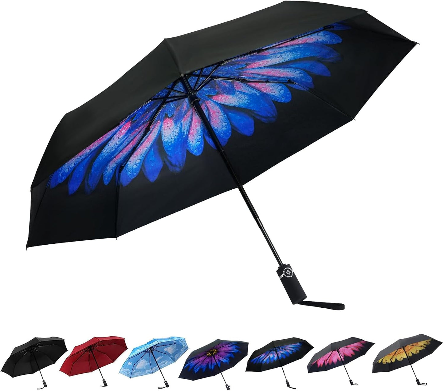 SY COMPACT Travel Umbrella Windproof Factory outlet Compact Automatic Umbrellas for Rain Compact Small UV Sun Protection Umbrella Durable Waterproof Lightweight-Fits Backpack Car Purse