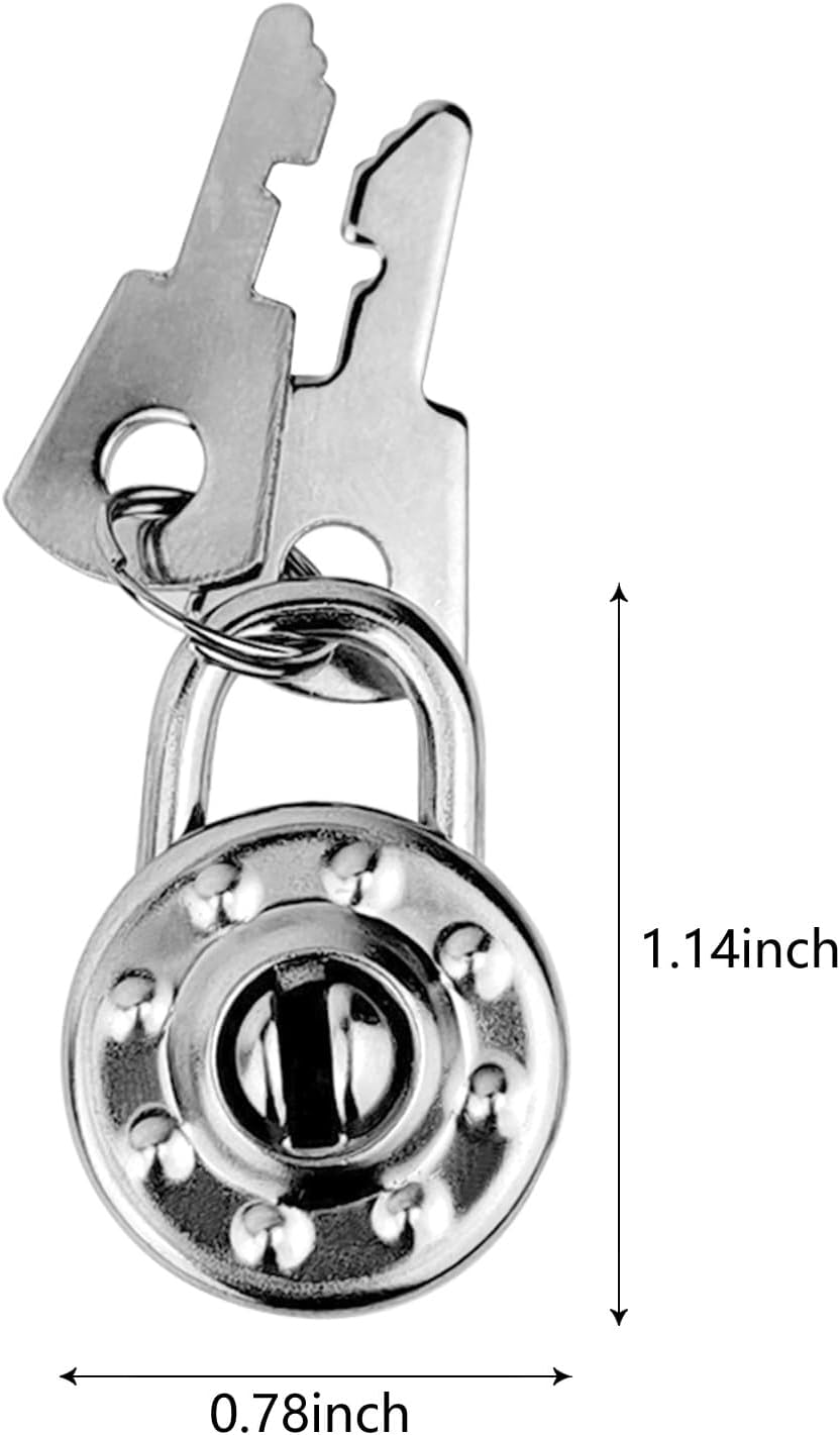 10 Pack Mini Diary Padlock, Small Locks with Keys, Tiny Luggage Locks for Travel, Journal, Jewelry, Backpack, Boxes (Circle, 10)