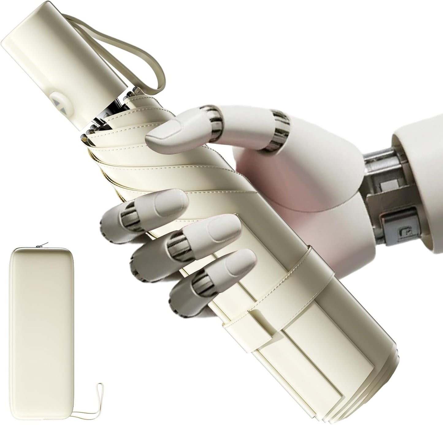 Automatic Mini Travel Windproof Folding Umbrella - UV Protection, Instant Open/Close for Rain/Sun, Small Compact Lightweight Design Fits in Tote Bag/Travel Case/Backpack for Commute, Women & Men