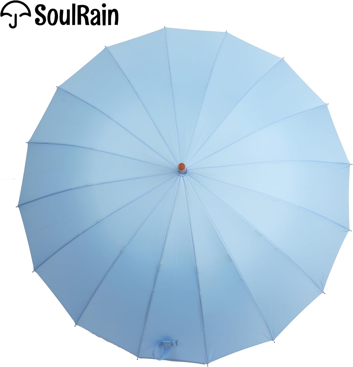 SoulRain 16 Ribs 48" Stick Umbrella Auto Open Solid Color Fashionable and Simple，Arc Classic Wood Handle，Windproof Unbreakable Stick Rain Umbrella