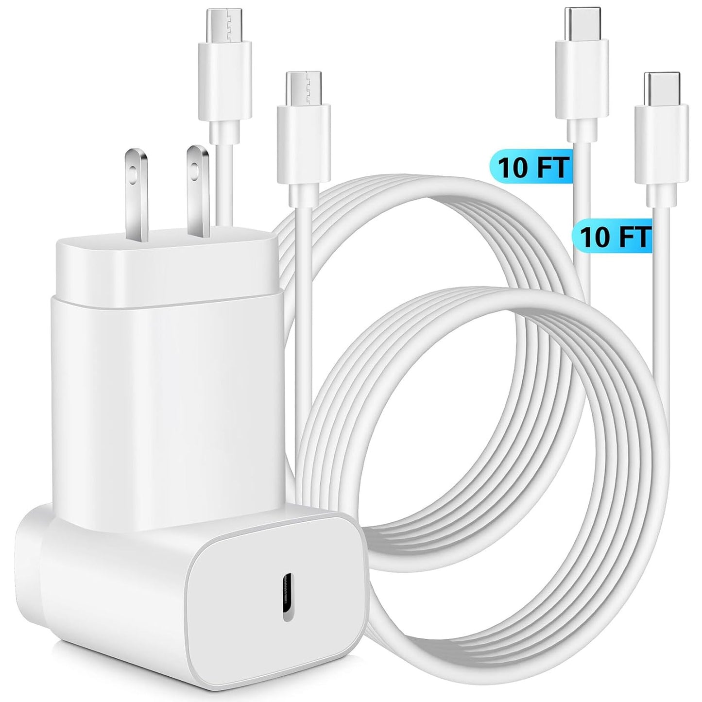 Samsung Super Fast Charger,Samsung Charger Fast Charging Block,2Pack 25W Samsung USB C Wall Charger,10FT Quick USBC Cable for Samsung Galaxy S25 Ultra/S24/S23/S22/S21/S20/A14/A54/Z Fold 6/5/Z Flip 6/5