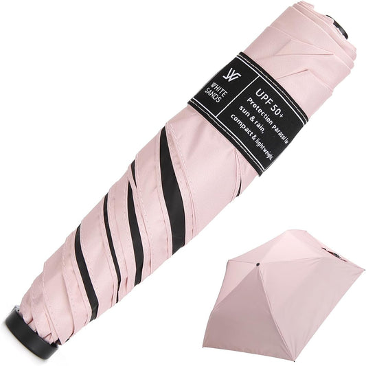 WHITE SANDS MOJA Ultralight Travel Umbrella Compact, Foldable, UPF 50+ Sun Protection LUNOA