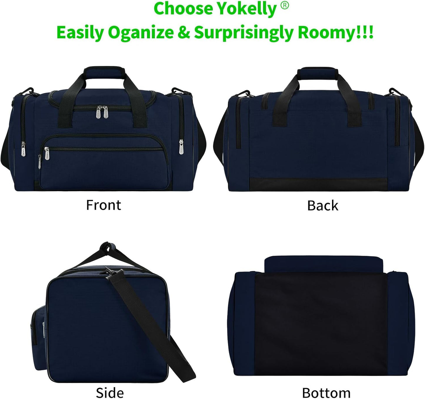 Sports Duffel Bag 26 Inch Travel Gym Duffle - Navy Blue