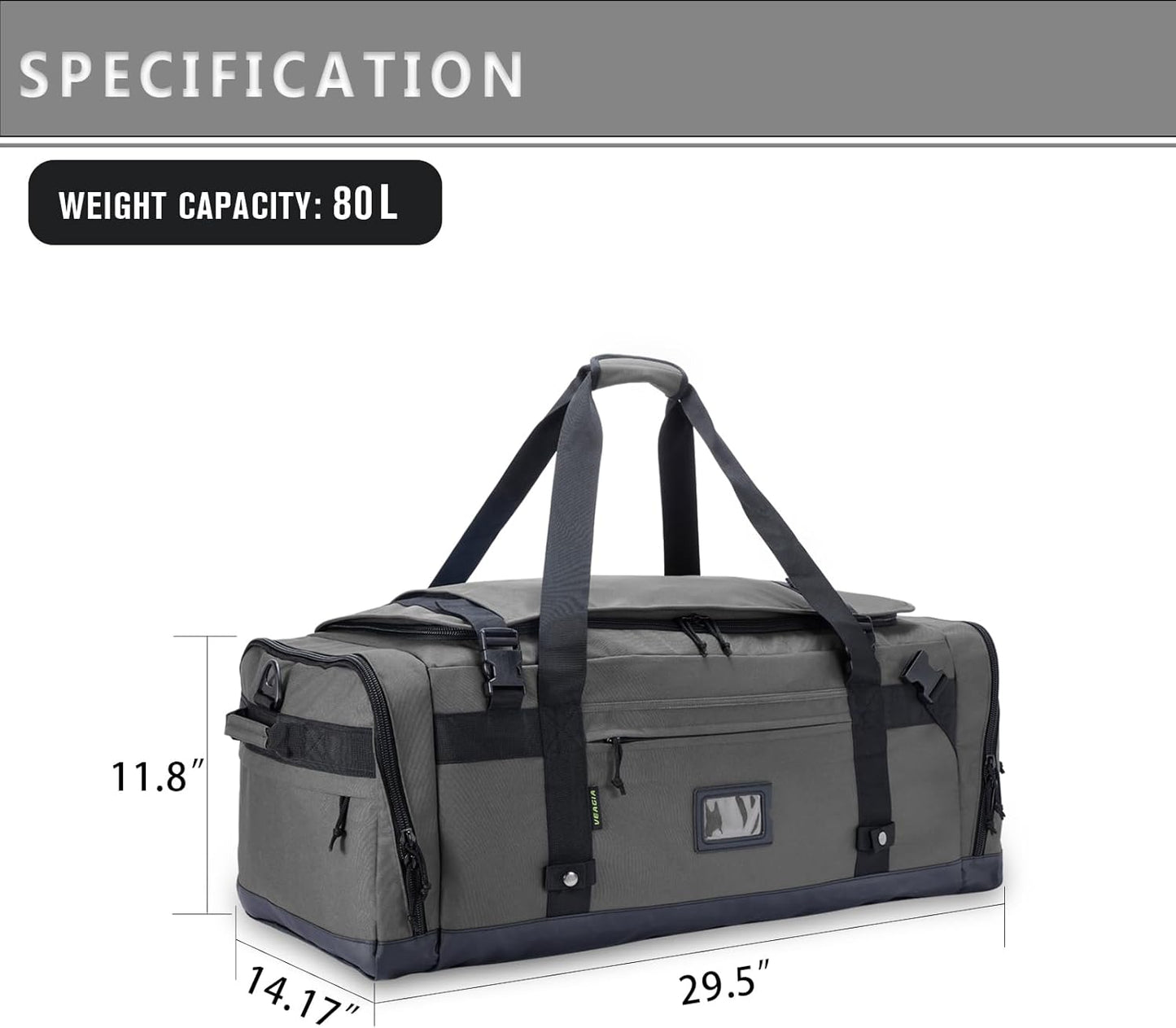 Large Duffle Bag for Travel - Men & Women, Foldable Gym Duffle Backpack, Heavy Duty Tactical Military Canvas Duffel Bags, Extra Big Carry On with Shoe Pockets, Waterproof (80L/103L)