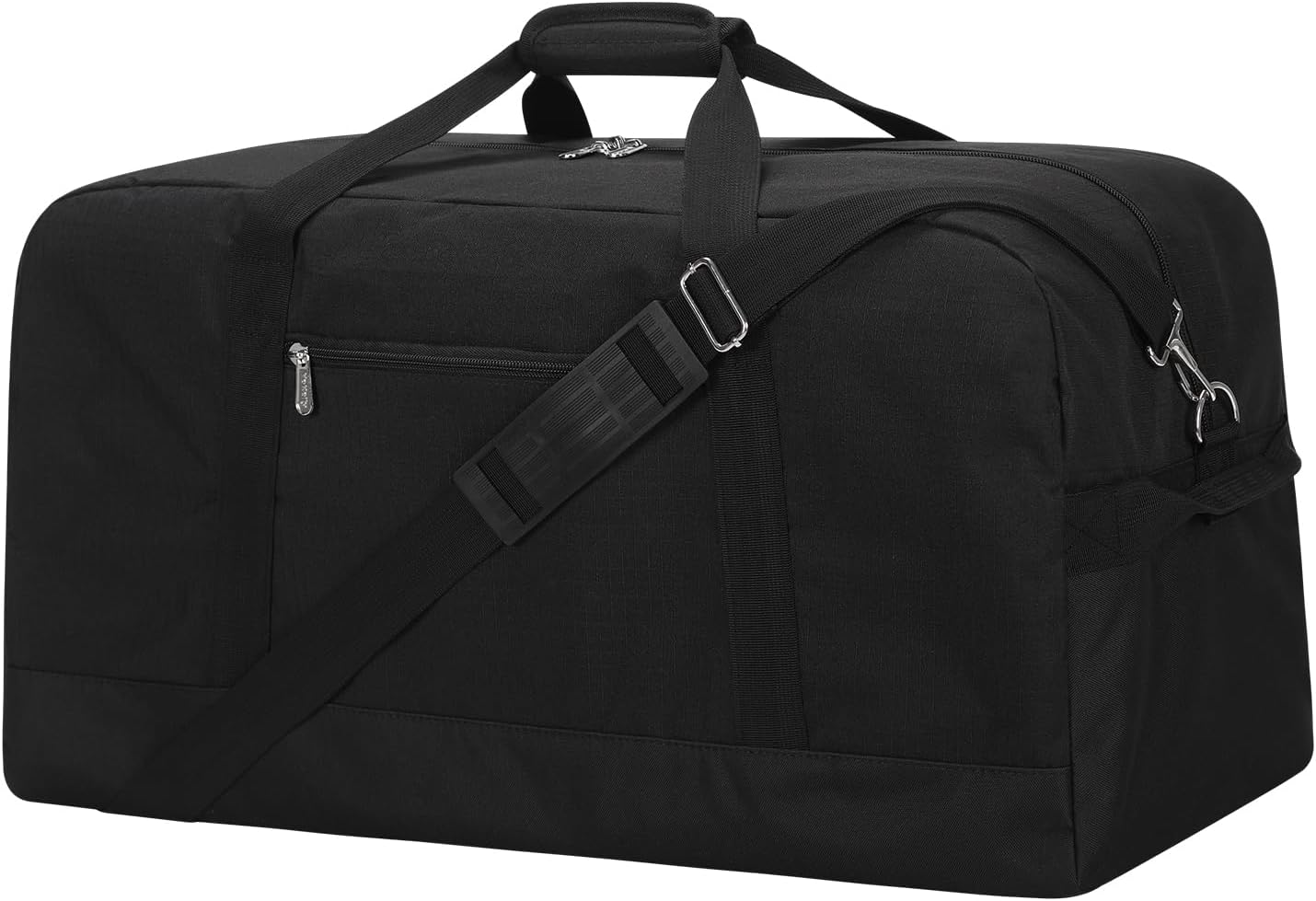 55L Large Duffle Bag for Men Travel - 25 inch Weekender Duffel Bag with Hard Bottom - Black