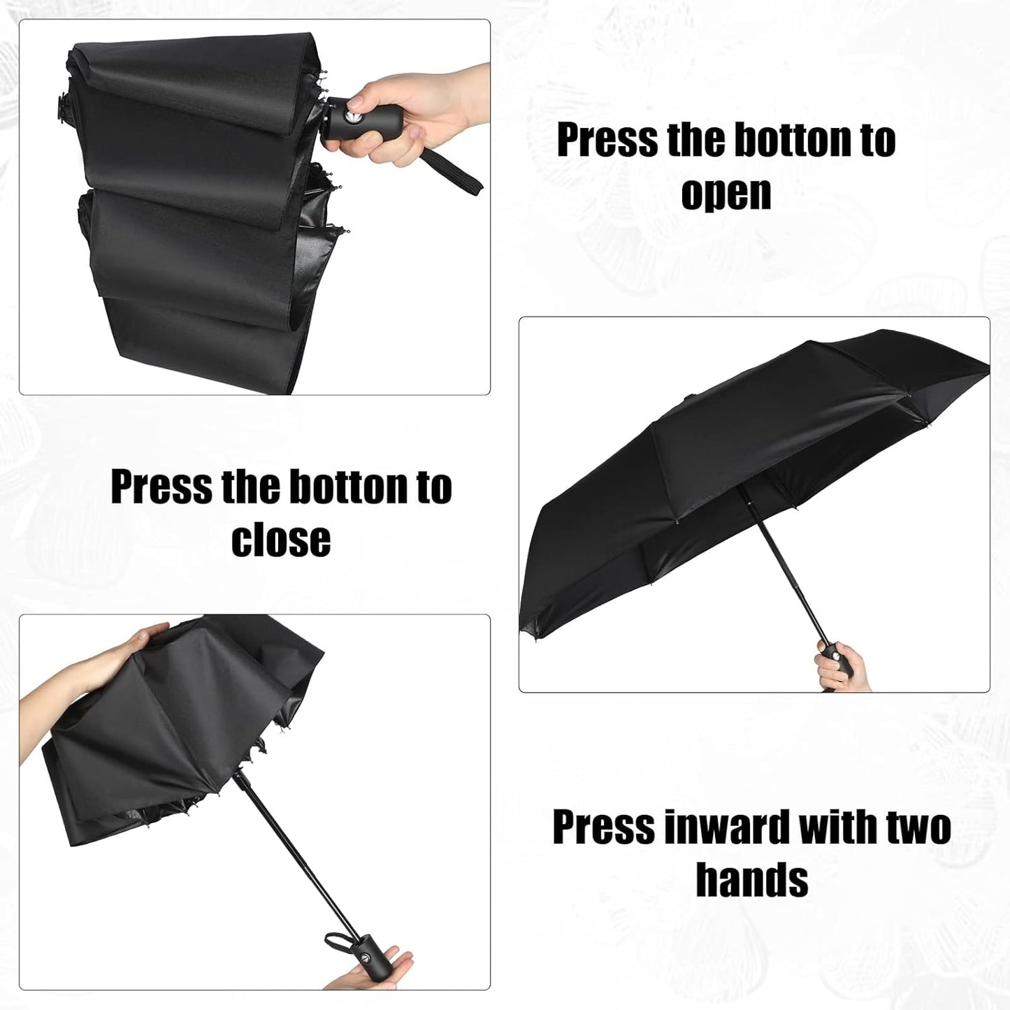 Kajaia 9 Pack Compact Umbrellas Bulk Folding Automatic Windproof Waterproof Umbrellas for Backpack Purse Car Women Men