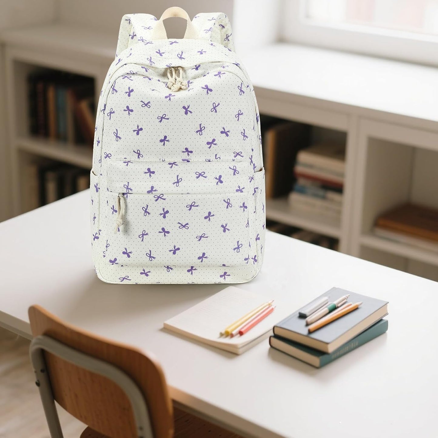 LEDAOU Backpack for Girls School Bag Kids Bookbag Teen Backpack Set Daypack with Lunch Bag and Pencil Case