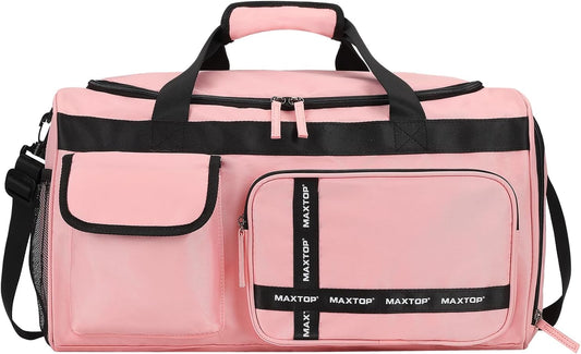 MAXTOP Gym Bag for Women Men Travel Duffle Bag Large Capacity Carry On Weekender Overnight Bag With Shoe Compartment Gym Tote Dry Wet Separation Duffel Bag for Travel