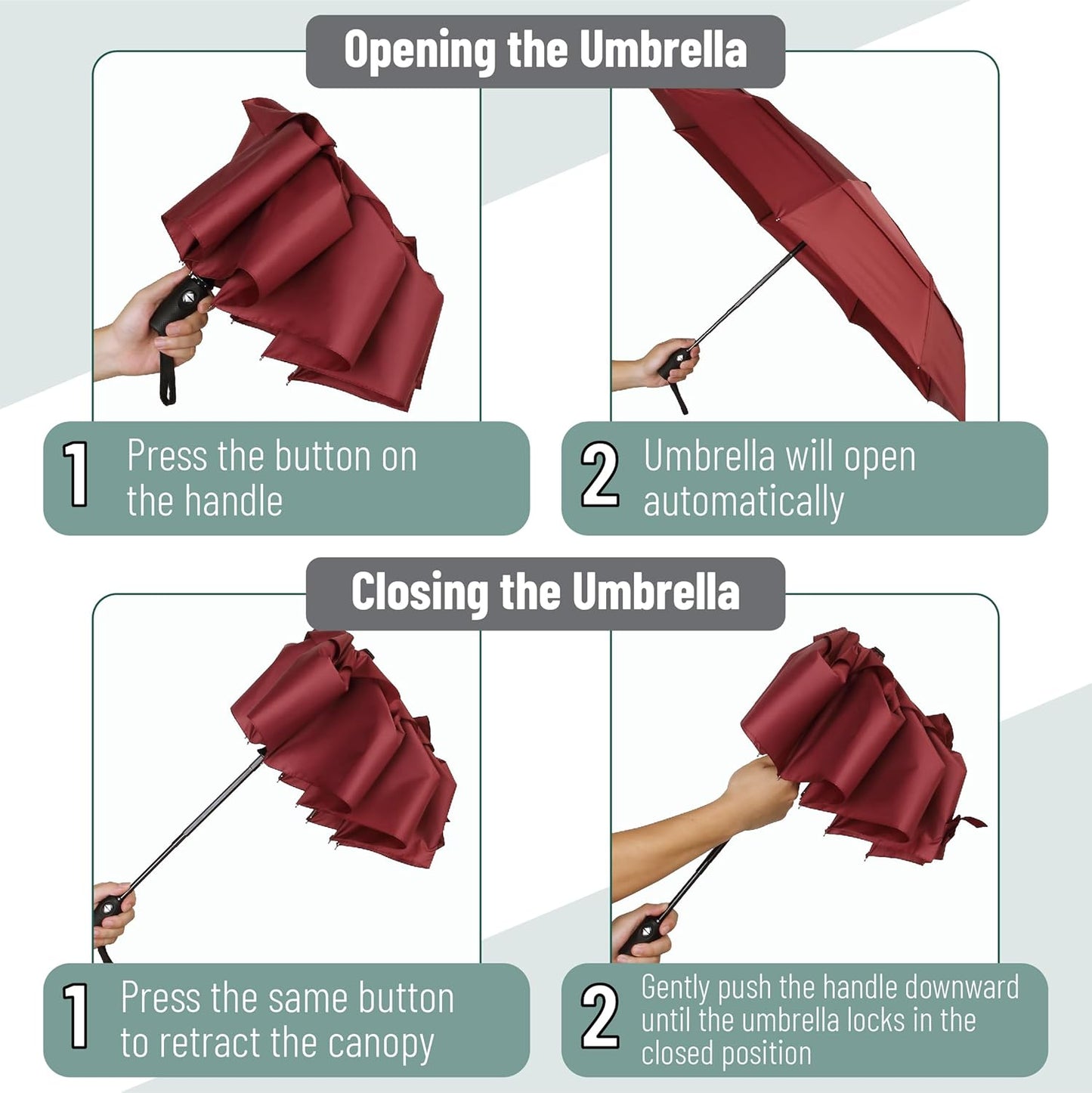 Mr. Pen- Windproof Travel Umbrella, Automatic Umbrellas for Rain, Compact