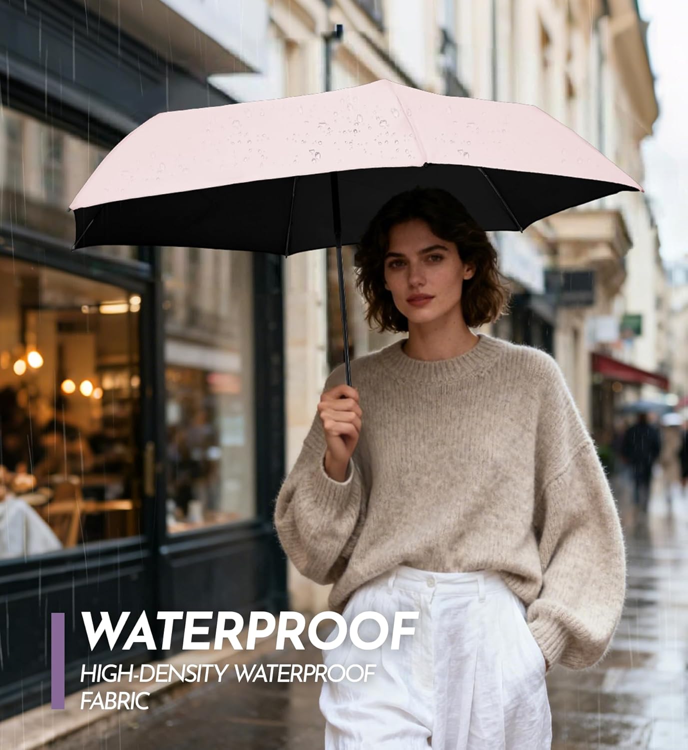 Travel Mini Umbrella Compact Small & Lightweight, UV Rain Protection, Pocket-Sized Folding Umbrellas with Quickdraw & Case for Men Women & Kids Backpack