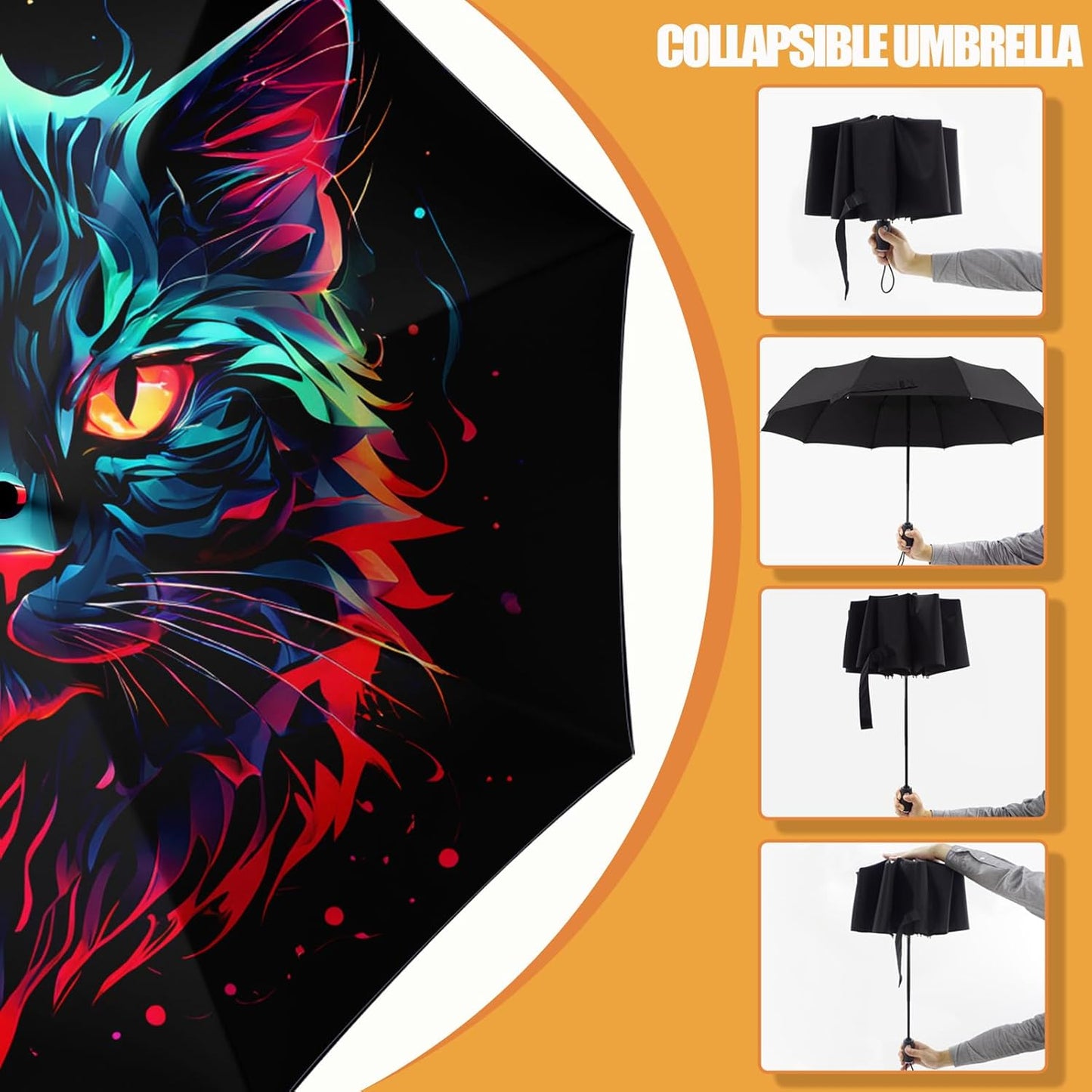 Small Compact Travel Automatic Folding Umbrella for Women, Portable Lightweight, Rain, Wind, UV Sun Shade