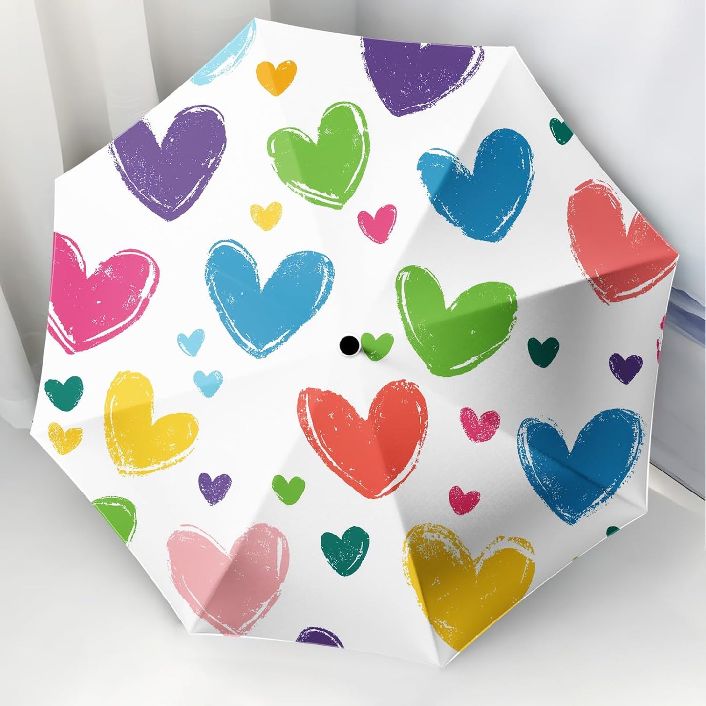 Small Travel Folding Umbrella for Girl, Portable, UV, SunShade, Compact, Automatic, Rain & Wind