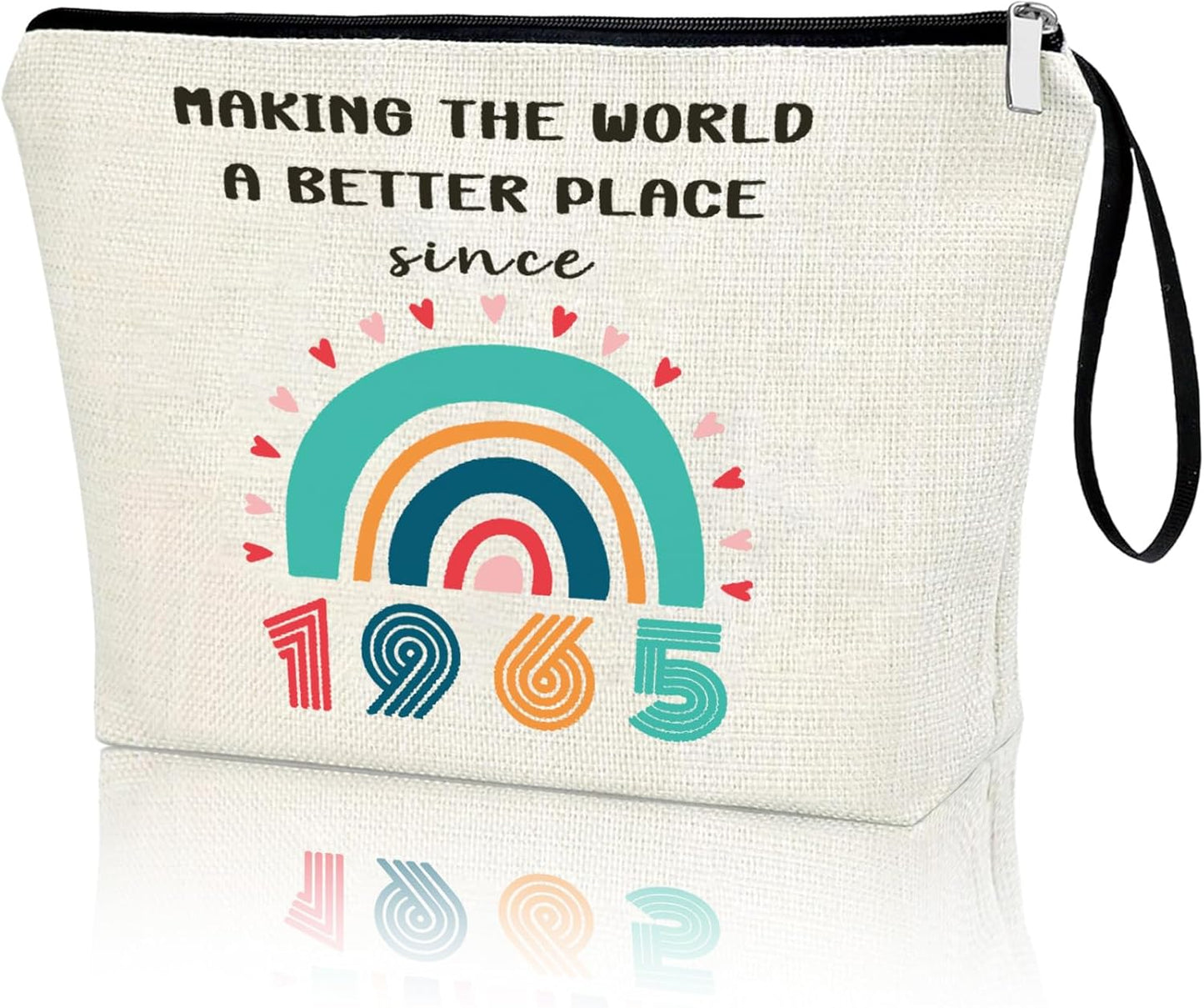 1965 Year Gifts Idea Makeup Bag 60-Year-Old Gifts for Grandma Wife Aunt Friend Cosmetic Bag Organizer Zipper Pouch Gift for Retirement Anniversary