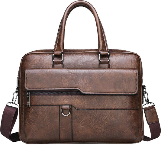 leather Laptop Bag for Men 16 inch Laptop Briefcase Waterproof,Handbags Shoulder Crossbody Bag Business