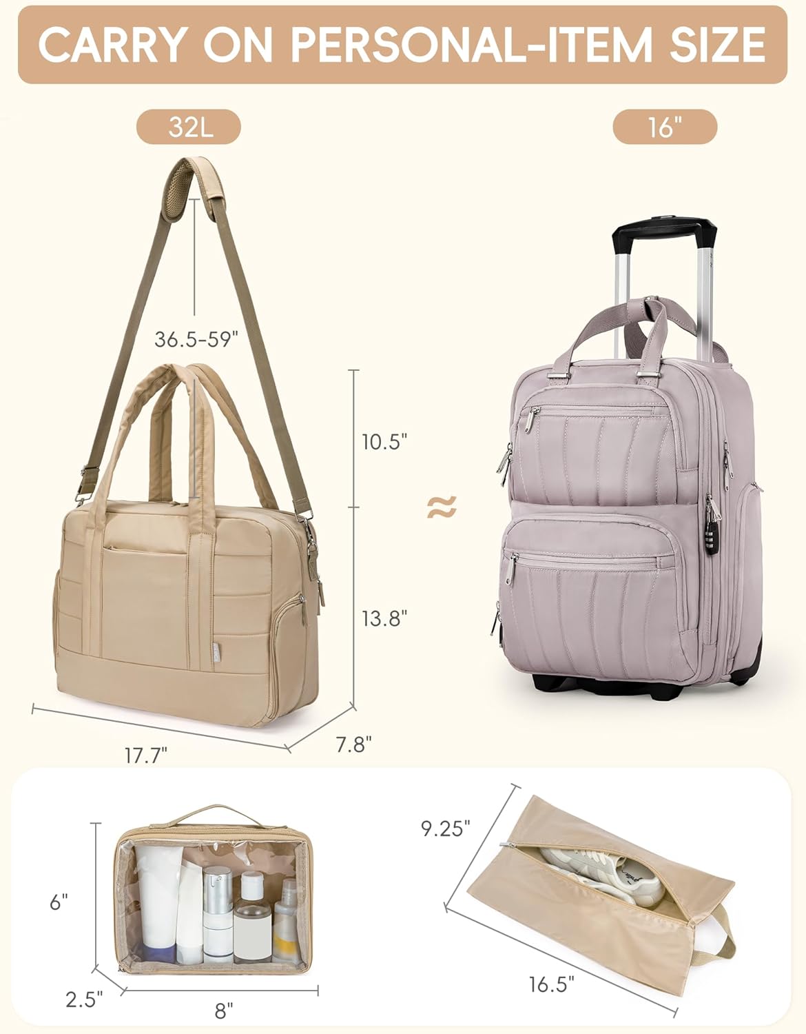 CLUCI Weekender Travel Bag for Women Puffer Tote Bag Carry On Duffle Overnight Bags with Shoe Compartment