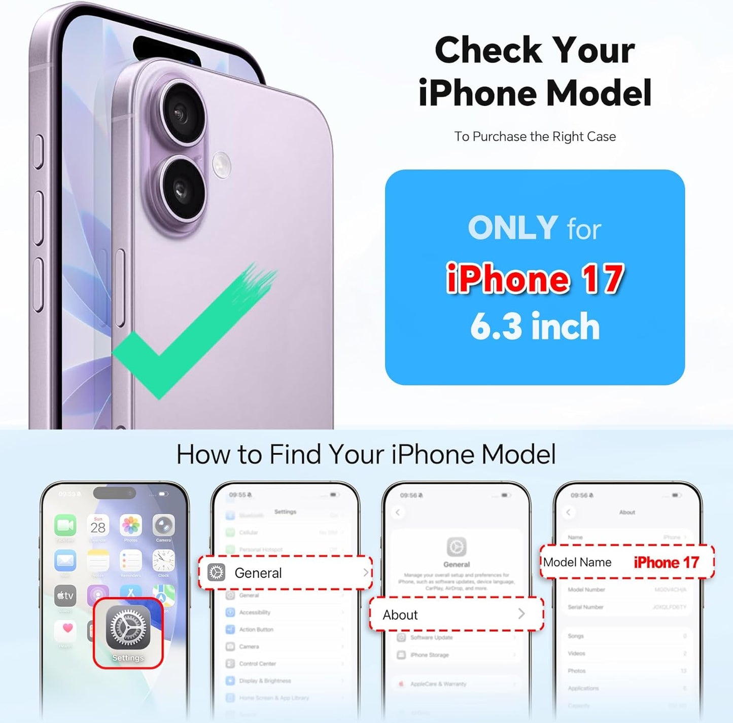 TUCCH Removable Crossbody Case Wallet for iPhone 17 6.3" 2025, 9 Card Slot RFID Blocking, Stand, Lanyard, Wrist Strap, Wireless Charging, Zipper Pocket, PU Leather, Magnetic Flip Cover, Textured Black