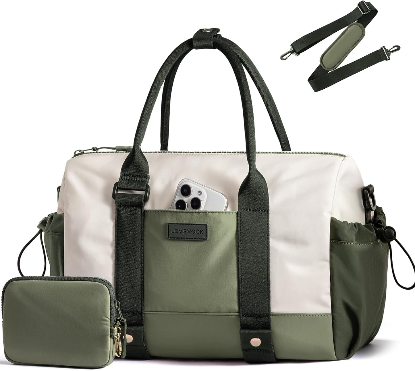 LOVEVOOK Small Gym Bag for Women with Yoga mat Holder, Mini Duffle Bag for Travel with Wet Pocket, Overnight Personal Item Bags, Lightweight Carry on Weekender Duffel for Workout, Dance, Ballet