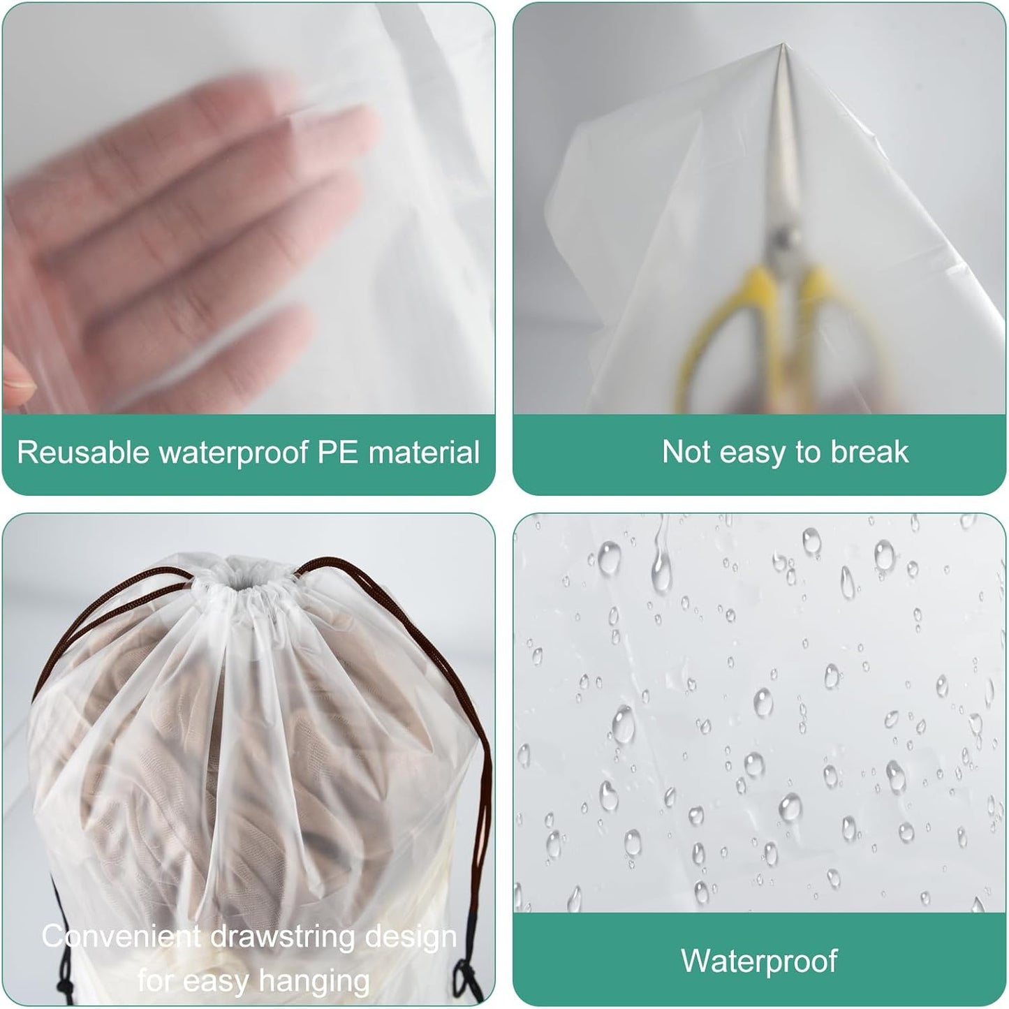 12 Pcs Shoe Bags for Travel, PLULON Clear Drawstring Travel Shoe Bags for Packing Waterproof Dustproof Shoes Organizer Pouch Travel Accessories Shoe Storage Bag for Women Men Portable Travel Essential