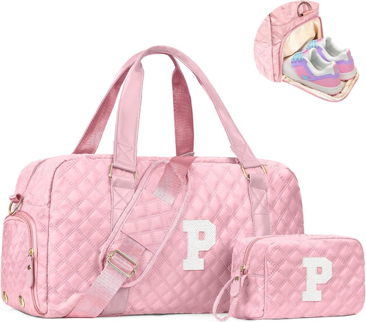 Personalized Gym Bag for Girls, Kids Travel Duffel Bag, Graduation Gift Ideas 2025, Monogram Weekender Bag with Shoes Compartment, Monogram others day gifts, Girls Gifts for Kids Friends