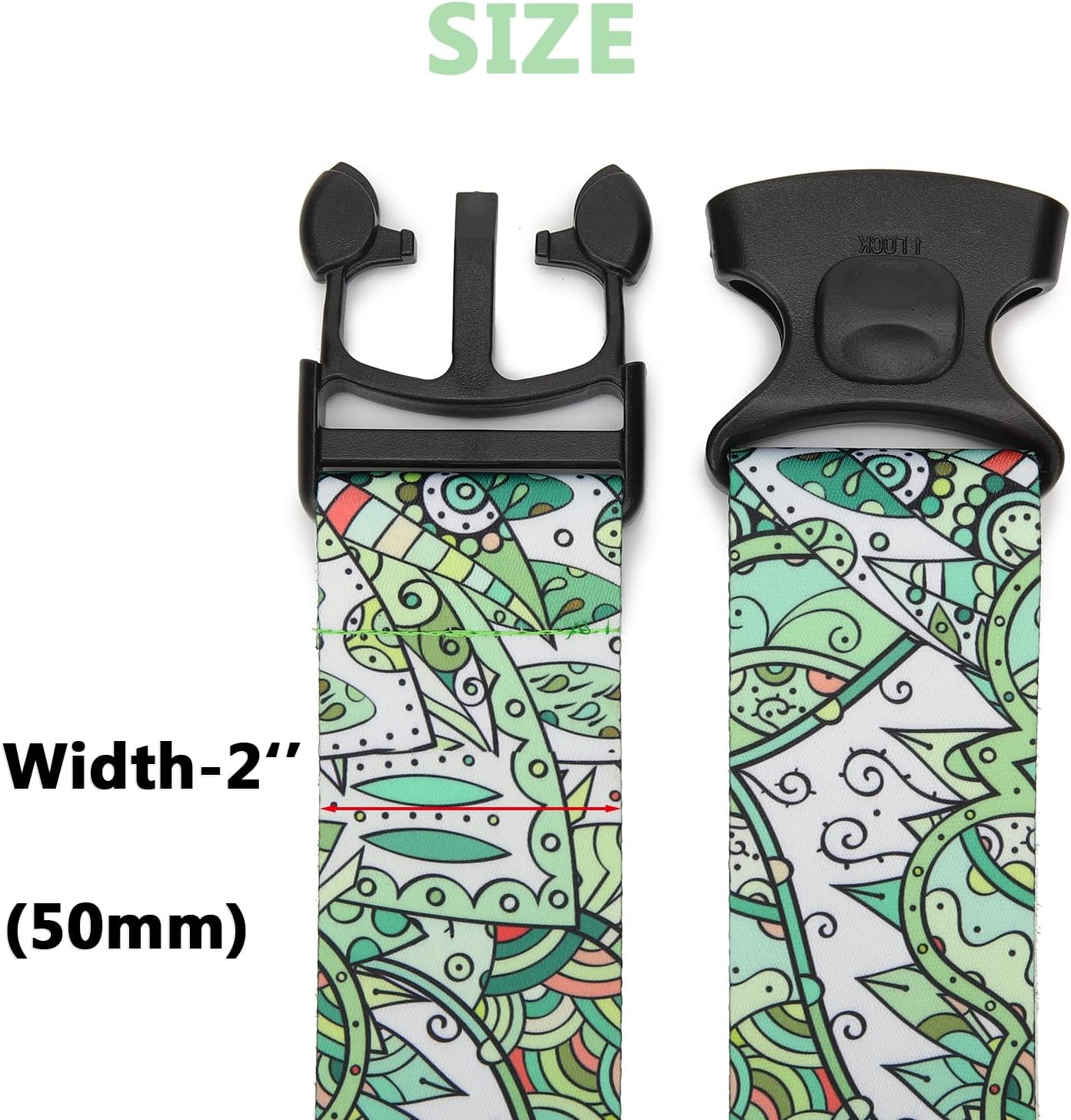2 Pack 75'' x 2'' Adjustable Luggage Straps for Suitcase Belt Travel Bag Packing Straps Accessories (Grass)