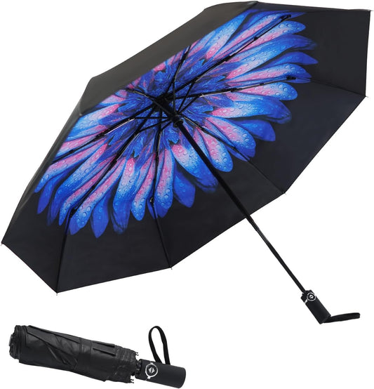 SY COMPACT Travel Umbrella Windproof Factory outlet Compact Automatic Umbrellas for Rain Compact Small UV Sun Protection Umbrella Durable Waterproof Lightweight-Fits Backpack Car Purse