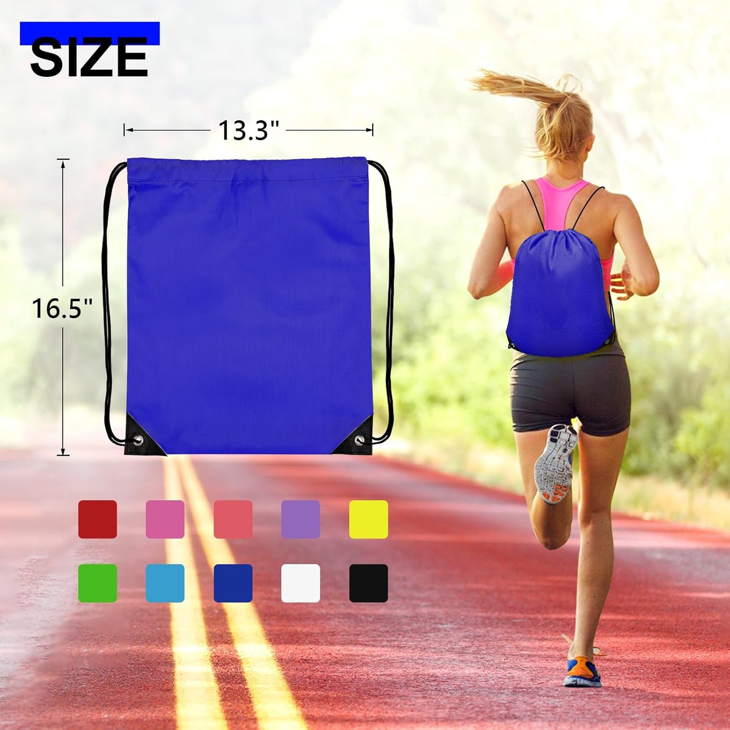 150Pcs Drawstring Backpack Bulk Cinch Sackpack Drawstring Bags Nylon for Gym Party Trip(Navy Blue)