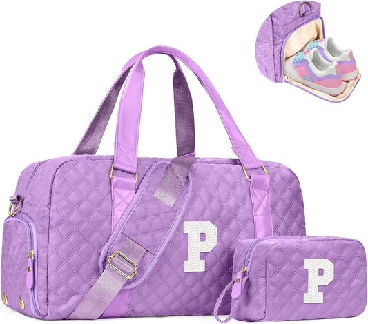 Personalized Gym Bag for Girls, Kids Travel Duffel Bag, Graduation Gift Ideas 2025, Monogram Weekender Bag with Shoes Compartment, Monogram others day gifts, Girls Gifts for Kids Friends