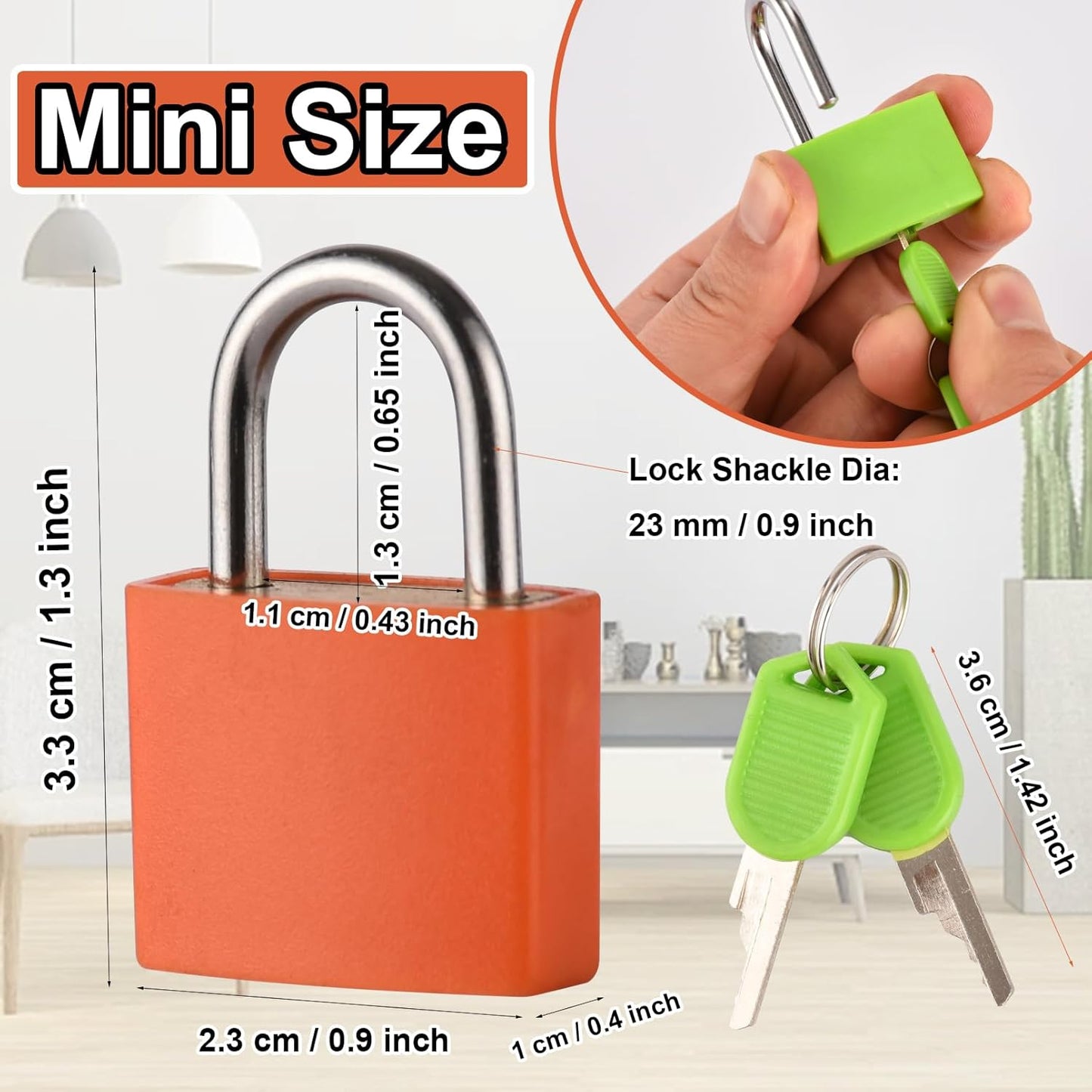 16 PCS Suitcase Locks with Keys,Small Luggage Padlocks Metal Padlock with Key,Multicolor Lock Luggage Locks Mini Keyed Padlock for Backpack Boxes Laptop Bag School Gym Locker,23 mm,8 Colors