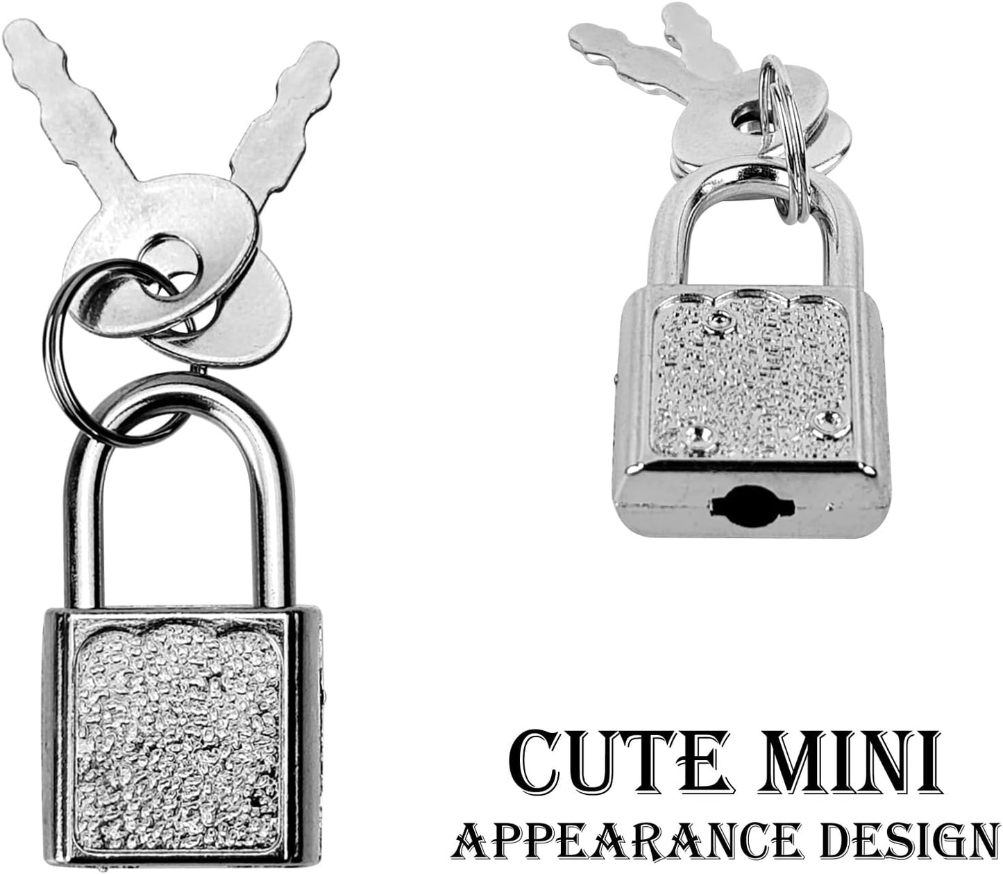 10 Pack Mini Diary Padlock, Small Locks with Keys, Tiny Luggage Locks for Travel, Journal, Jewelry, Backpack, Boxes (Square, 10)