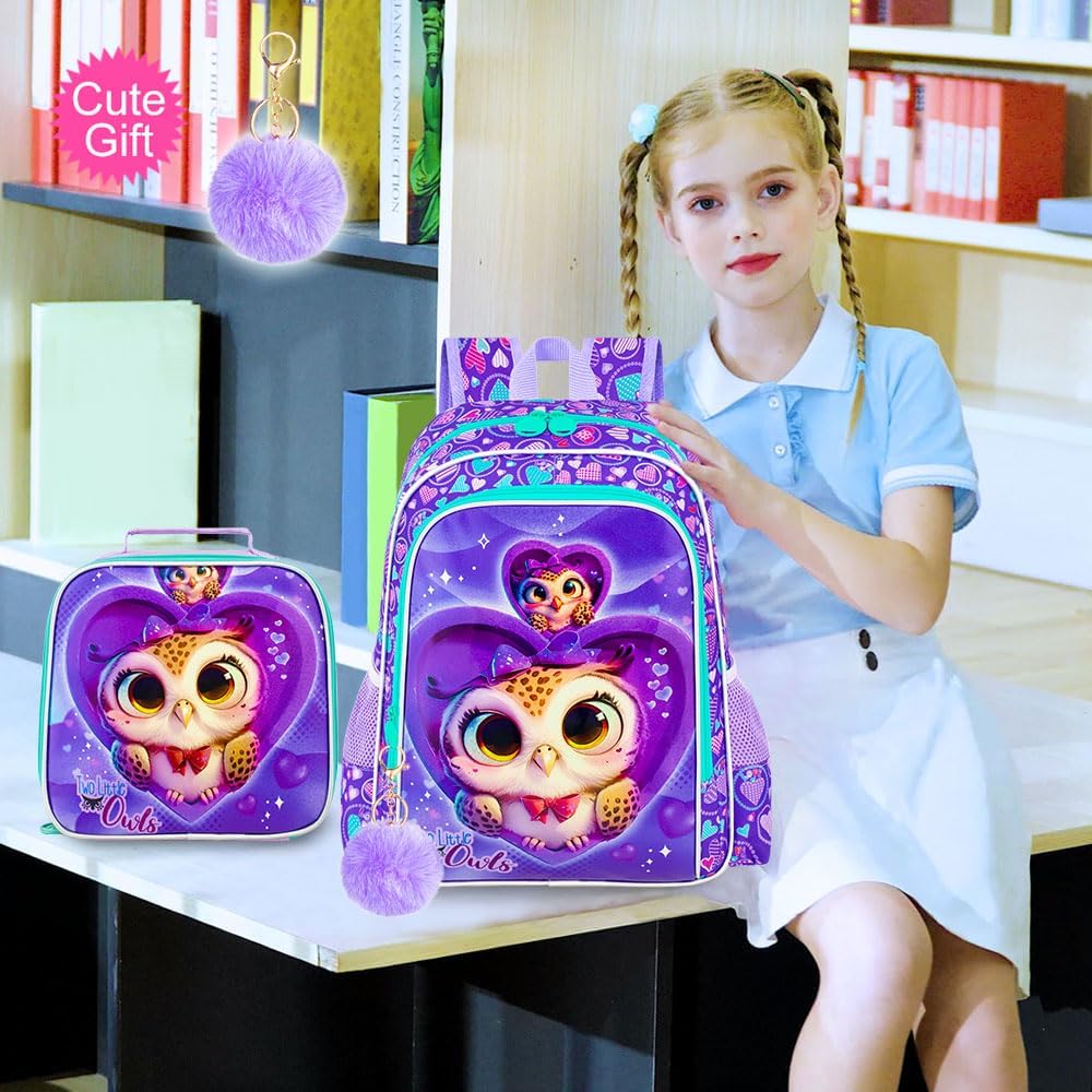 16" Backpack for Girls Boys 4-8, 3Pcs Kids Bookbag Set with Lunch Box, School Bag for Preschool Kindergarten