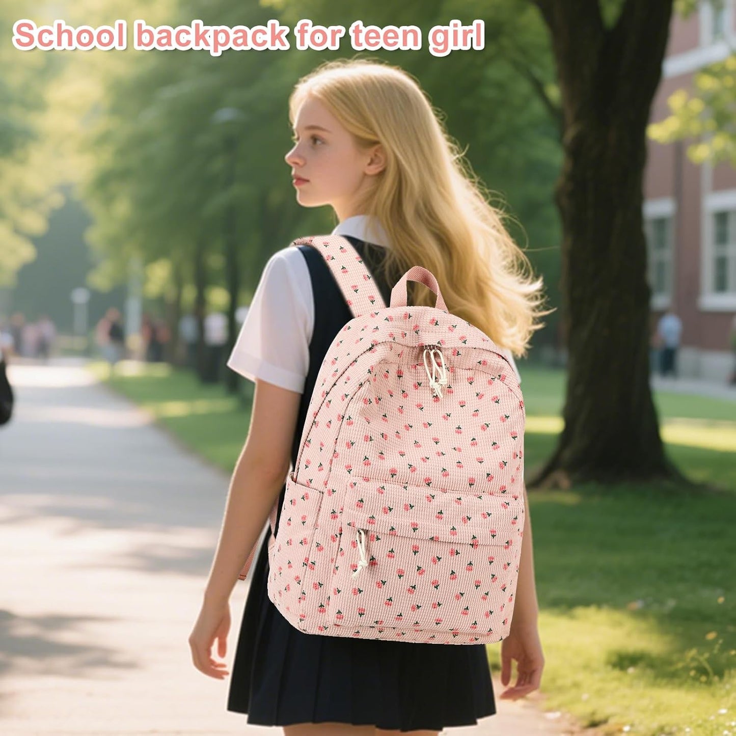 LEDAOU School Backpack Teen Girls Lightweight Bookbag Elementary Middle School Backpacks College Laptop Bag Travel Daypack